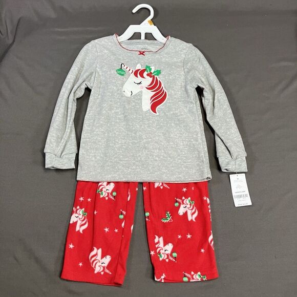 Carter's Unicorn Pajamas /‎ 2-Piece Fleece PJs / Girl 3T / Toddler / Christmas - Picture 1 of 14